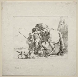 Divers caprices : Le cavalier montant son cheval, 1785