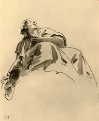 Femme assise, vue obliquement d