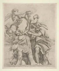 Deux apôtres et trois anges