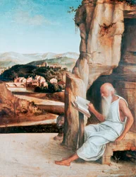 Saint Jérôme lisant dans un paysage, vers 1450-1516