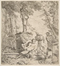 Bacchanale devant un autel aux dieux, vers 1645