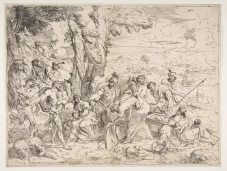 Laban cherchant des idoles parmi les possessions de Jacob, vers 1635-40