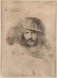 Autoportrait (?), portant un chapeau à plumes ("Portrait de Bernini")