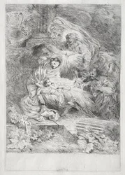 La Nativité avec Dieu le Père et le Saint-Esprit