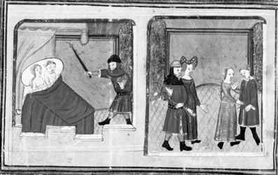 Décaméron, Cimon observe Iphigénie ; un double mariage est célébré. Cinquième journée, nouvelle 4