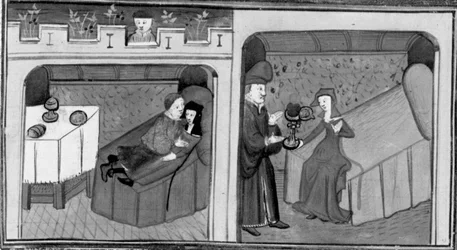 Décaméron, Ghismonda couche avec Guiscardo; Tancredi donne à sa fille le cœur du bien-aimé. Quatrième journée, nouvelle 1