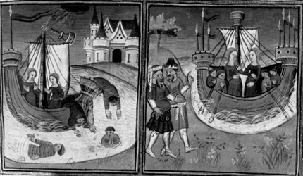 Décaméron, Naufrage du navire d’Alatiel ; la jeune fille rentre chez elle. Deuxième journée, nouvelle 7