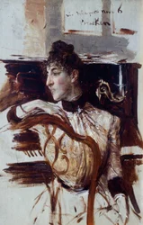 Alaide Banti de profil par Giovanni Boldini (1842-1931)