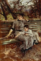 Dans le jardin ou Alaide et Ottavio Banti, vers 1884
