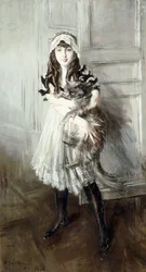 Portrait de Josefina Errazuriz tenant un chat, 1910