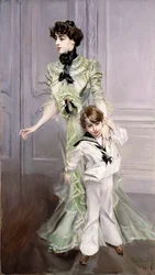 Portrait de Madame Hugo et de son fils, 1924