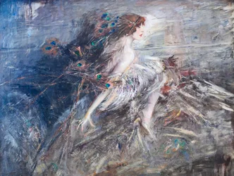 Portrait de la Marquise Casati avec des plumes de paon