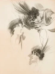 Trois études pour le portrait de Dora di Rudinì Labouchère