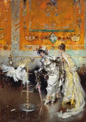 Femme avec perroquet