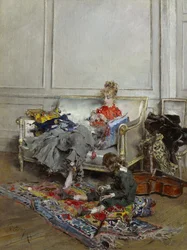 Jeune femme crochetant, 1875
