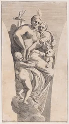 Étude pour un pendentif représentant la Justice et la Charité, 1630-50
