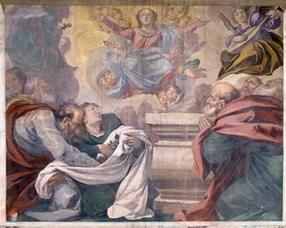 Italie, Lombardie, Pavie, Chartreuse de Pavie, Histoires de Jésus et Marie (détail)