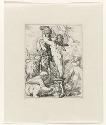 Putti offrant un sacrifice au dieu Terminus