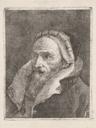 Vieil Homme Barbu avec une Casquette, de la Raccolta di Teste (Collection de Têtes)