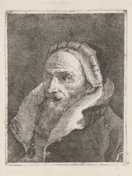Vieil homme barbu portant une casquette, tiré de la *Raccolta di Teste* (Collection de têtes)