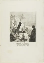 Le Christ tombe sous la croix pour la troisième fois, neuvième planche du chemin de croix.