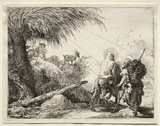 Fuite en Égypte : La Sainte Famille et le palmier