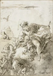Dieu le Père soutenu par des anges dans les nuages, I