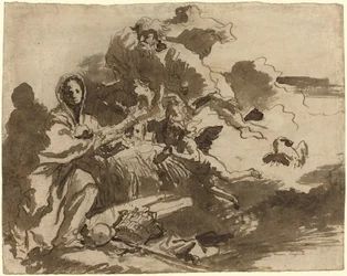 Dieu le Père et les anges adorant la Vierge à l