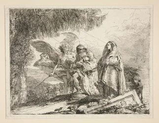 Joseph portant Jésus dans ses bras, de la série Idee pittoresche sopra la fuga in Egitto