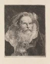 Vieil homme méditant, de la Raccolta di Teste (Collection de têtes)