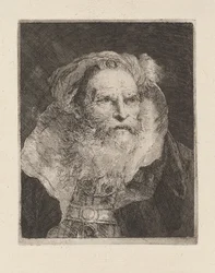 Vieil homme méditant, tiré de la Raccolta di Teste (collection de têtes)