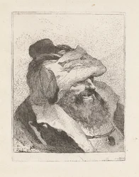 Vieil homme avec son chapeau sur le front (Raccolta di Teste)