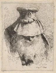 Vieil homme avec un grand chapeau, de la Raccolta di Teste (Collection de têtes)