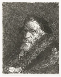 Vieil homme en manteau de fourrure