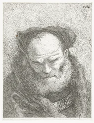 Vieil homme avec barbe et tête baissée (Collection de têtes)