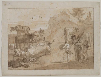 Moutons et vaches, années 1790
