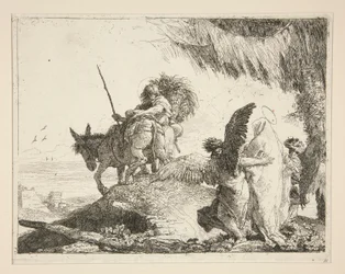 La Sainte Famille entre deux anges, de la série Idée pittoresche sopra la fuga in Egitto