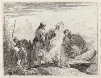 La Sainte Famille se préparant à embarquer
