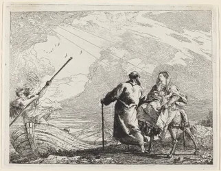 La Sainte Famille au bord de la rivière