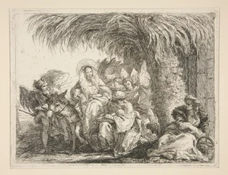 La Sainte Famille sous un palmier, de la série Idee pittoresche sopra la fuga in Egitto (Fuite en Égypte)