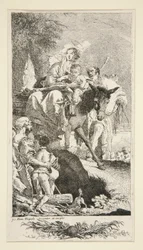 La Sainte Famille avec le mendiant et son fils