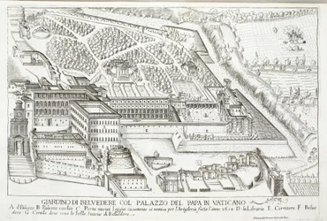 Vue des Jardins du Belvédère dans le Palais Papal, Vatican