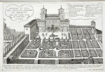 Vue des jardins et du palais du Grand-Duc de Toscane, Rome