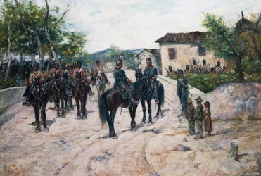 Arrêt de cavalerie, vers 1890, par Giovanni Fattori