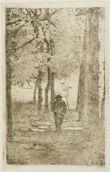 Promenade boisée avec figure