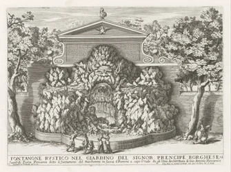Fontaine dans la Villa Borghese à Rome