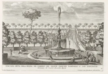 Fontaine dans les jardins de la Villa Doria Pamphilj à Rome