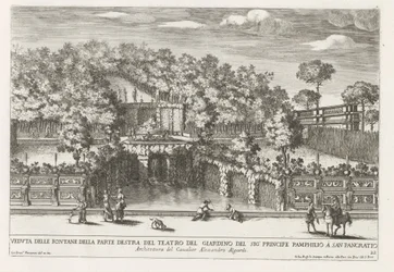 Fontaine dans les jardins de la Villa Doria Pamphilj à Rome
