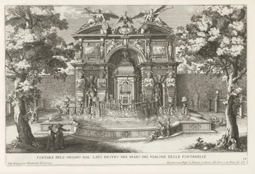 Fontaine avec orgue hydraulique dans les jardins de la Villa d