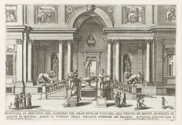 Loggia et jardin de la Villa Médicis à Rome (Le fontane ne palazzi e ne giardini di Roma)